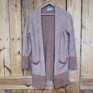Poof! Tan Chevron Cardigan